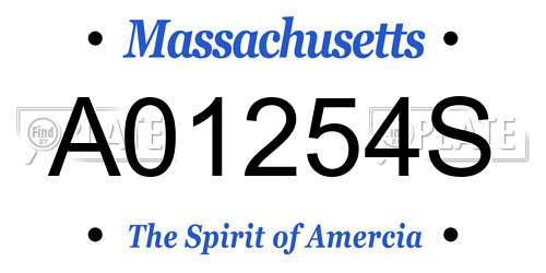A01254S Massachusetts License Plate
