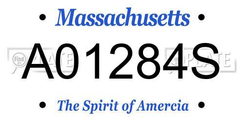 A01284S Massachusetts License Plate