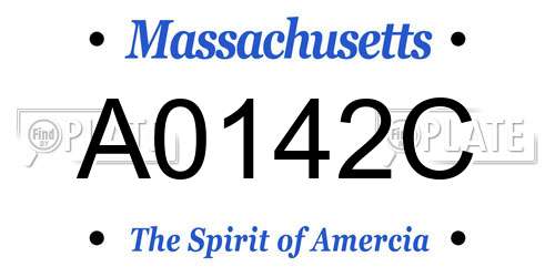 A0142C Massachusetts License Plate