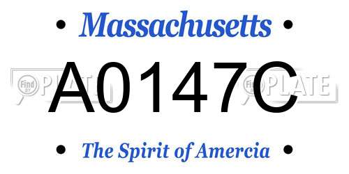 A0147C Massachusetts License Plate