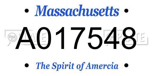 A017548 Massachusetts License Plate