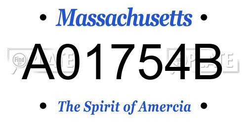 A01754B Massachusetts License Plate