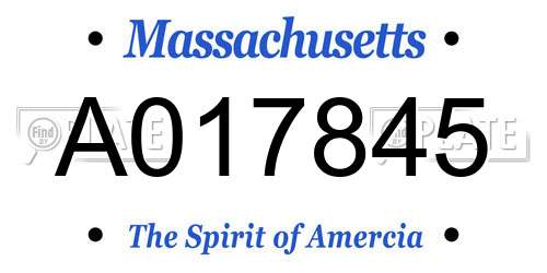 A017845 Massachusetts License Plate
