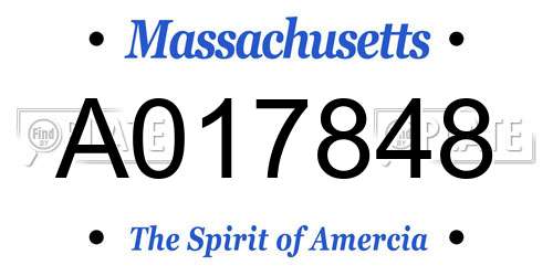 A017848 Massachusetts License Plate