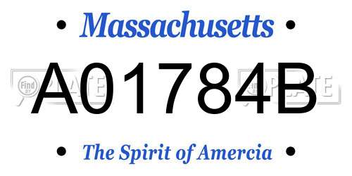 A01784B Massachusetts License Plate