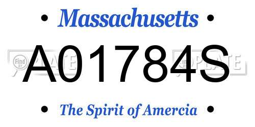 A01784S Massachusetts License Plate