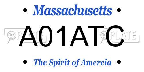 A01ATC Massachusetts License Plate