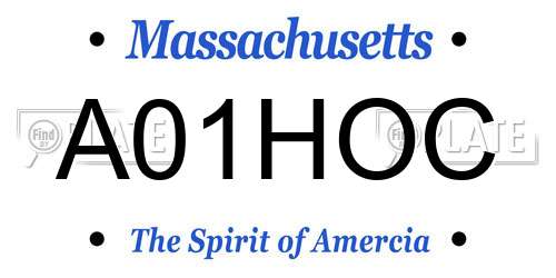 A01HOC Massachusetts License Plate