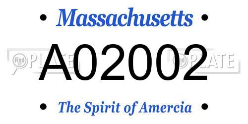 A02002 Massachusetts License Plate