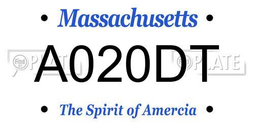 A020DT Massachusetts License Plate