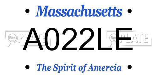 A022LE Massachusetts License Plate
