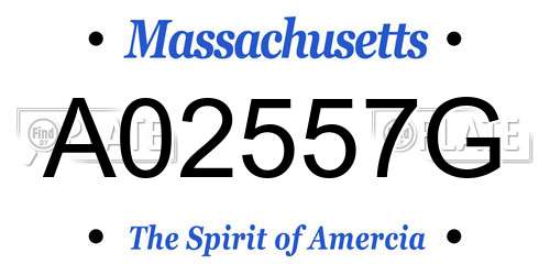 A02557G Massachusetts License Plate