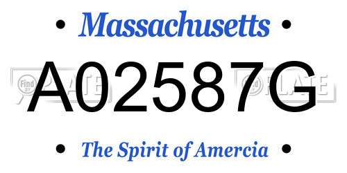 A02587G Massachusetts License Plate