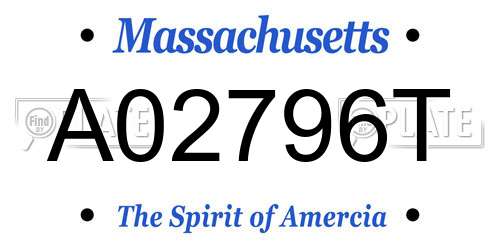 A02796T Massachusetts License Plate