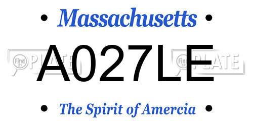 A027LE Massachusetts License Plate