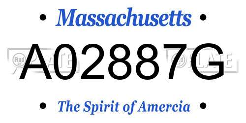 A02887G Massachusetts License Plate