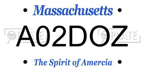 A02DOZ Massachusetts License Plate