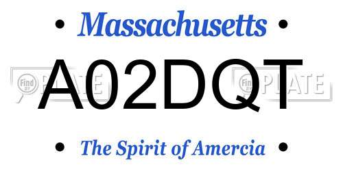 A02DQT Massachusetts License Plate