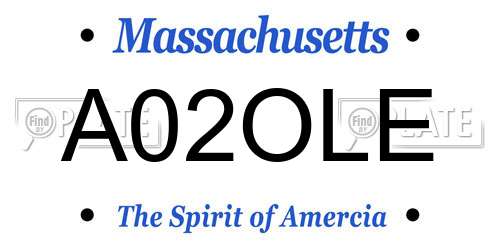 A02OLE Massachusetts License Plate