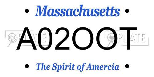 A02OOT Massachusetts License Plate