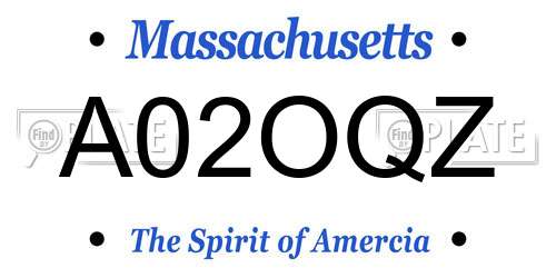 A02OQZ Massachusetts License Plate