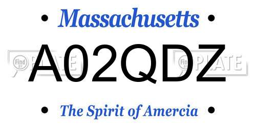 A02QDZ Massachusetts License Plate