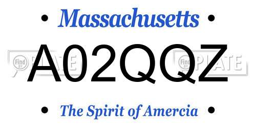 A02QQZ Massachusetts License Plate