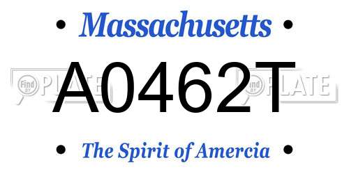 A0462T Massachusetts License Plate
