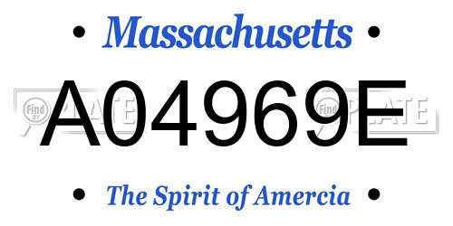 A04969E Massachusetts License Plate
