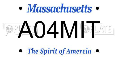 A04MIT Massachusetts License Plate