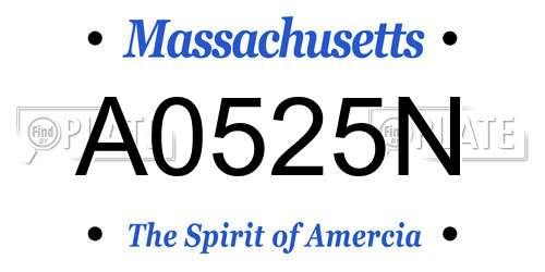 A0525N Massachusetts License Plate