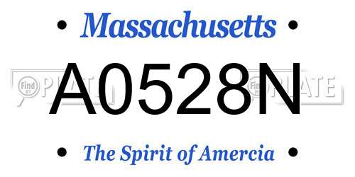 A0528N Massachusetts License Plate