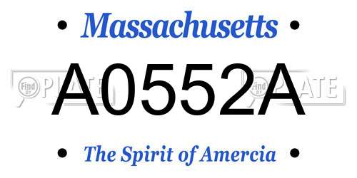 A0552A Massachusetts License Plate