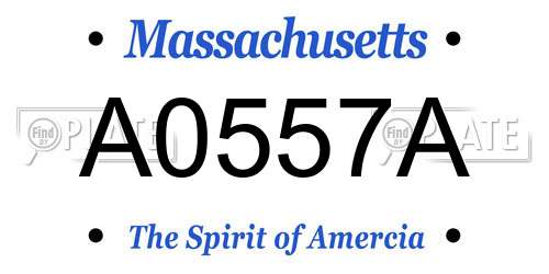 A0557A Massachusetts License Plate