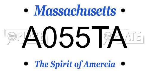 A055TA Massachusetts License Plate