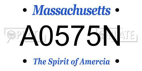 A0575N Massachusetts License Plate