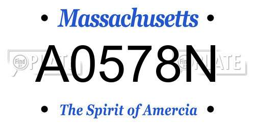 A0578N Massachusetts License Plate