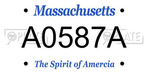 A0587A Massachusetts License Plate