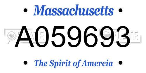 A059693 Massachusetts License Plate