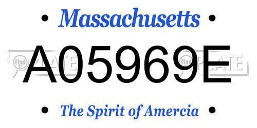 A05969E Massachusetts License Plate