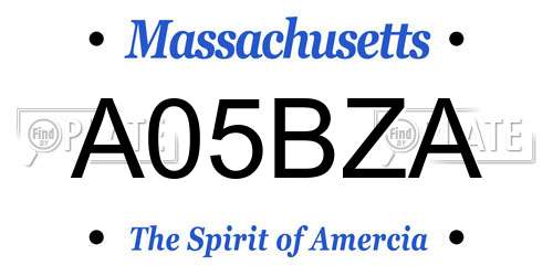 A05BZA Massachusetts License Plate