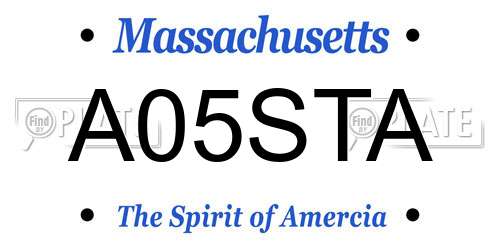 A05STA Massachusetts License Plate
