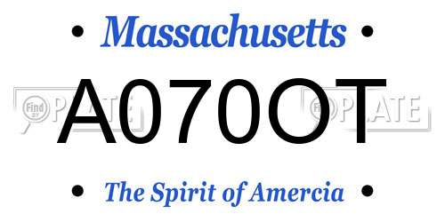 A070OT Massachusetts License Plate