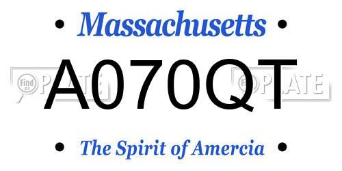 A070QT Massachusetts License Plate