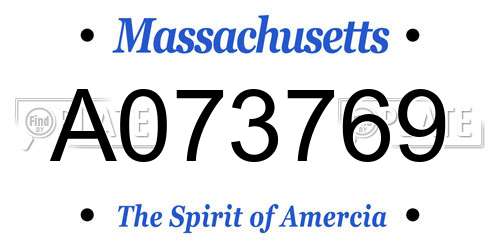 A073769 Massachusetts License Plate