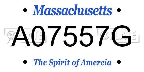 A07557G Massachusetts License Plate