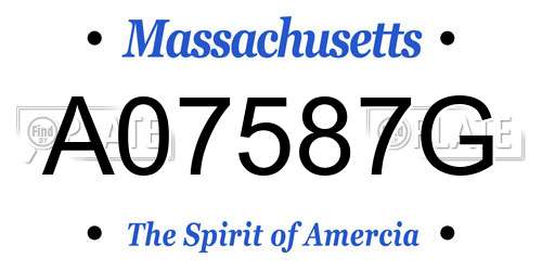 A07587G Massachusetts License Plate