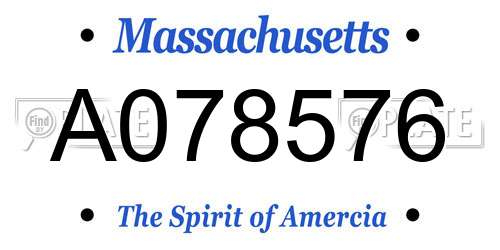 A078576 Massachusetts License Plate