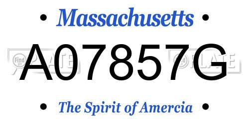 A07857G Massachusetts License Plate