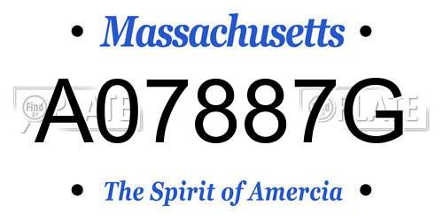 A07887G Massachusetts License Plate
